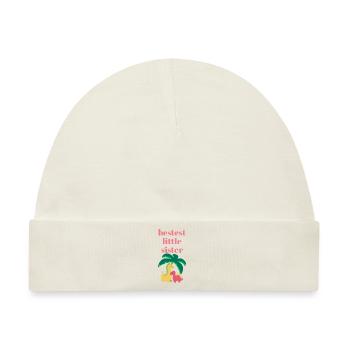 Schwester, Geschwister, beste kleine Schwester - Baby Premium Organic Mütze - Naturweiß - Vorne