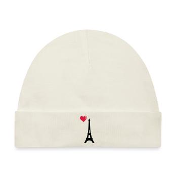 eiffel tower love - Baby Premium Organic Mütze - Naturweiß - Vorne
