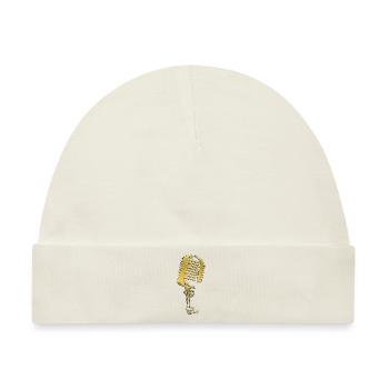 Mikrofon Schwarz-Weiß Musik - Baby Premium Organic Mütze - Naturweiß - Vorne