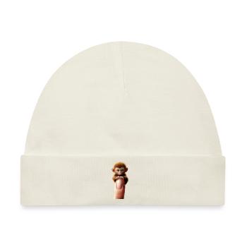 Fingeraffe am Finger - Baby Premium Organic Mütze - Naturweiß - Vorne
