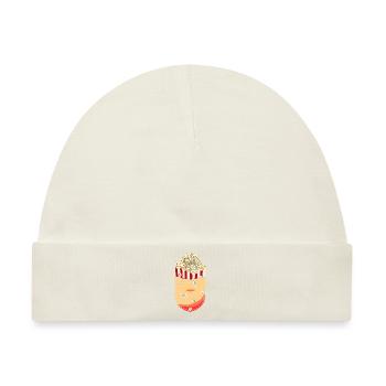 Kinofilm Kino Snack Geschenk Brusttasche Popcorn - Baby Premium Organic Mütze - Naturweiß - Vorne