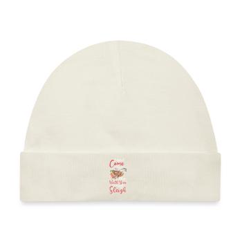 Schlittenfahren Schnee Skiurlaub - Baby Premium Organic Mütze - Naturweiß - Vorne