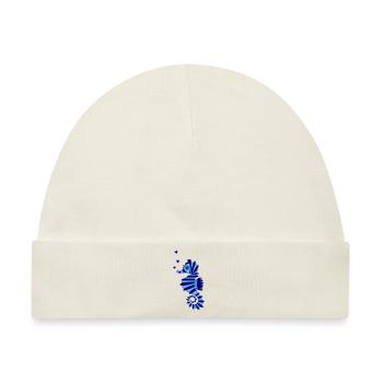 Seepferdchen blau - Baby Premium Organic Mütze - Naturweiß - Vorne