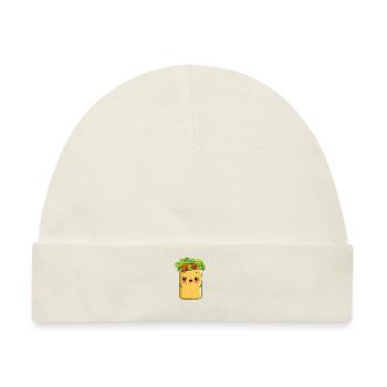 Lustiger Wrap Comic - Baby Premium Organic Mütze - Naturweiß - Vorne