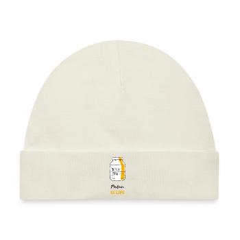 Protein is life - Baby Premium Organic Mütze - Naturweiß - Vorne
