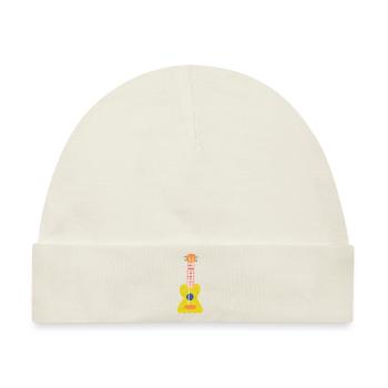 Gelbe Gitarre - Baby Premium Organic Mütze - Naturweiß - Vorne