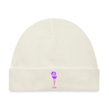 unicorn keep calm - Baby Premium Organic Mütze - Naturweiß - Vorne
