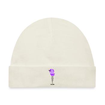 unicorn keep calm - Baby Premium Organic Mütze - Naturweiß - Vorne