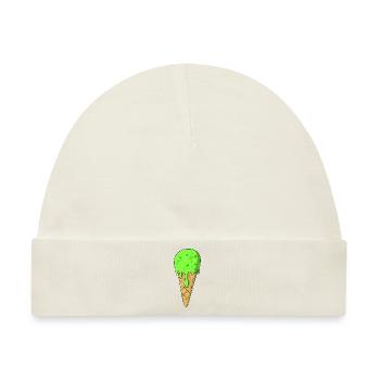 Eis | Grünes Eis Eiscreme | IceCream - Baby Premium Organic Mütze - Naturweiß - Vorne