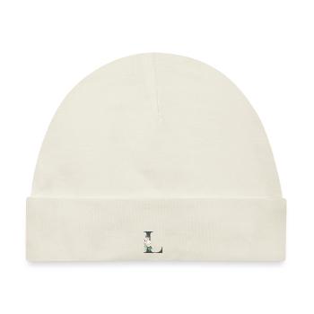 Personalisierbar Monogramm Pastell Floral L - Baby Premium Organic Mütze - Naturweiß - Vorne