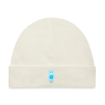 Böser-Blick-Schutzbär, arabischeGlücksbringer - Baby Premium Organic Mütze - Naturweiß - Vorne