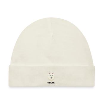 Ok wau mit American Eskimo Hundeliebhaber - Baby Premium Organic Mütze - Naturweiß - Vorne