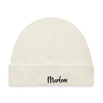 Vorname Marlene - Baby Premium Organic Mütze - Naturweiß - Vorne