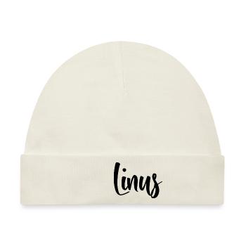 Vorname Linus - Baby Premium Organic Mütze - Naturweiß - Vorne