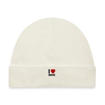 I love House Techno House Music Fan - Baby Premium Organic Mütze - Naturweiß - Vorne