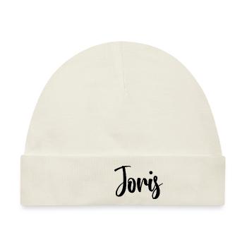 Vorname - Joris - Baby Premium Organic Mütze - Naturweiß - Vorne