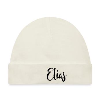 Name - Elias - Baby Premium Organic Mütze - Naturweiß - Vorne