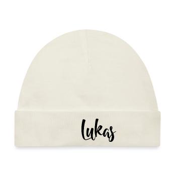 Name - Lukas - Baby Premium Organic Mütze - Naturweiß - Vorne