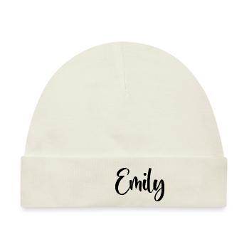 Vorname Emily - Baby Premium Organic Mütze - Naturweiß - Vorne