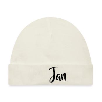 Name - Jan - Baby Premium Organic Mütze - Naturweiß - Vorne