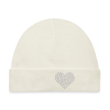 Diamant Herz silber - Baby Premium Organic Mütze - Naturweiß - Vorne