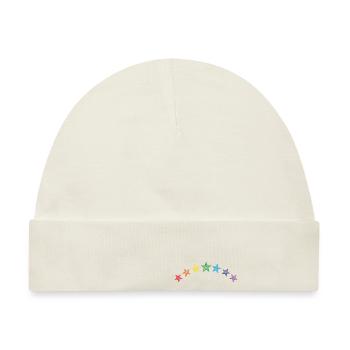Sterne Regenbogen scribble - Baby Premium Organic Mütze - Naturweiß - Vorne