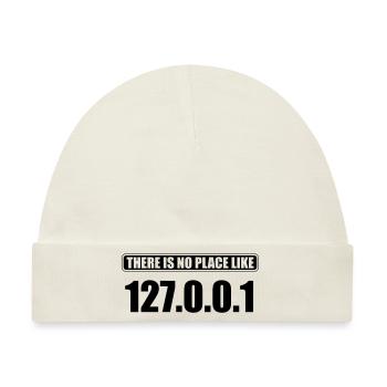 there's no place like 127.0.0.1 - Baby Premium Organic Mütze - Naturweiß - Vorne