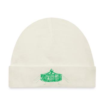 jurte_green - Baby Premium Organic Mütze - Naturweiß - Vorne