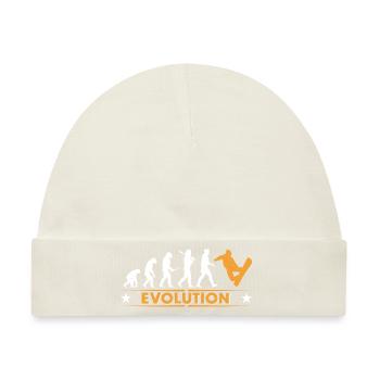 Snowboard Evolution - orange/weiss - Baby Premium Organic Mütze - Naturweiß - Vorne