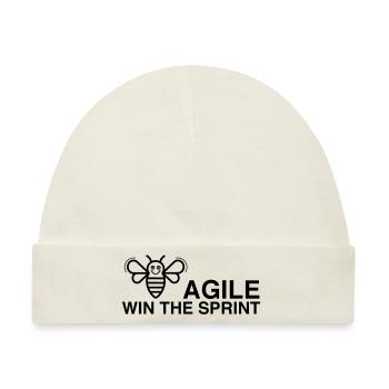 BE AGILE WIN THE SPRINT - Baby Premium Organic Mütze - Naturweiß - Vorne