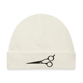 hairdresser barber barbier friseur coiffeur bart b - Baby Premium Organic Mütze - Naturweiß - Vorne