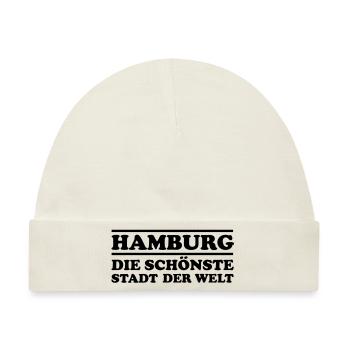 Hamburg Die schönste Stadt der Welt 1c - Baby Premium Organic Mütze - Naturweiß - Vorne