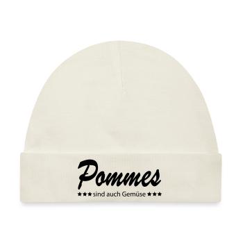 Pommes sind auch Gemüse - Baby Premium Organic Mütze - Naturweiß - Vorne