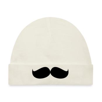Schnurrbart / Mustache - Baby Premium Organic Mütze - Naturweiß - Vorne