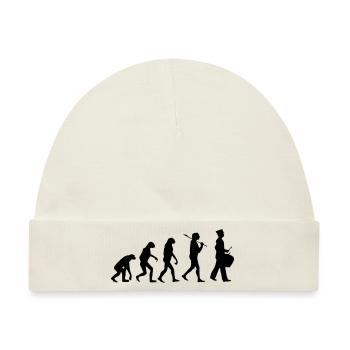Evolution kleine Trommel Spielmannszug Kapelle - Baby Premium Organic Mütze - Naturweiß - Vorne