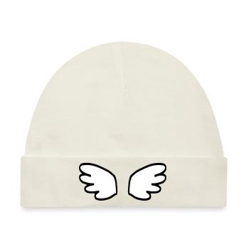 Engel Flügel / Engelsflügel / angelwings / Geburt - Baby Premium Organic Mütze - Naturweiß - Vorne