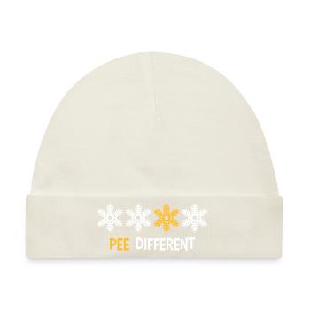 Pee Different Gelber - Baby Premium Organic Mütze - Naturweiß - Vorne