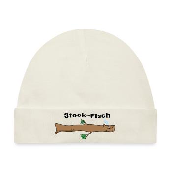 Cartoon Stock Fisch - Baby Premium Organic Mütze - Naturweiß - Vorne