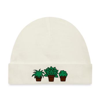 Pflanzen plants plante Geschenkidee gift idea - Baby Premium Organic Mütze - Naturweiß - Vorne