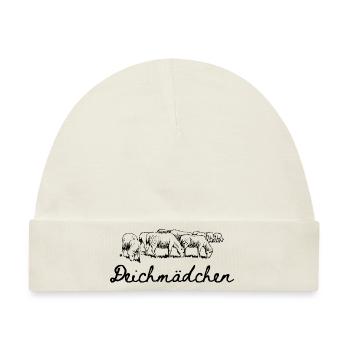 Deichmädchen Schafe Küste Meer Nordsee Küstenkind - Baby Premium Organic Mütze - Naturweiß - Vorne