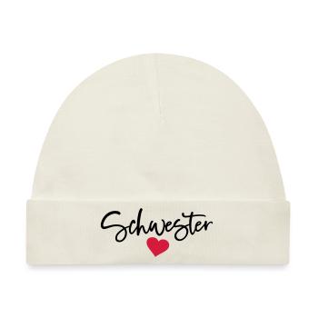 Beste Schwester Schwestern Schwesterherz Freundin - Baby Premium Organic Mütze - Naturweiß - Vorne