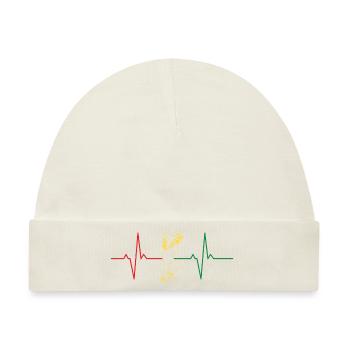 TEE ska lifeline herzschlag ska Musik unhöflich junge 2Ska - Baby Premium Organic Mütze - Naturweiß - Vorne