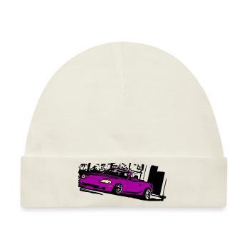 MIATA NB mx5 mk2 Haltung PINK BEST DESIGN - Baby Premium Organic Mütze - Naturweiß - Vorne