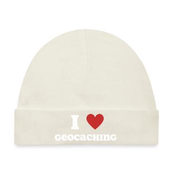 Ich liebe Geocaching - Baby Premium Organic Mütze - Naturweiß - Vorne