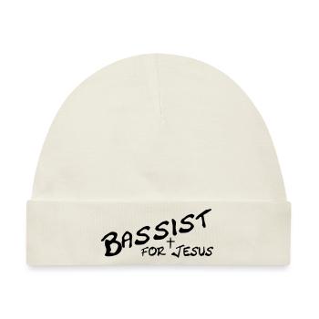 bassist for jesus by csDesign - Baby Premium Organic Mütze - Naturweiß - Vorne