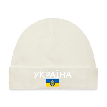 Ukraine - Baby Premium Organic Mütze - Naturweiß - Vorne