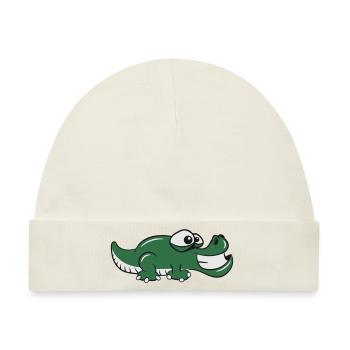 Krokodil Reptil doof - Baby Premium Organic Mütze - Naturweiß - Vorne