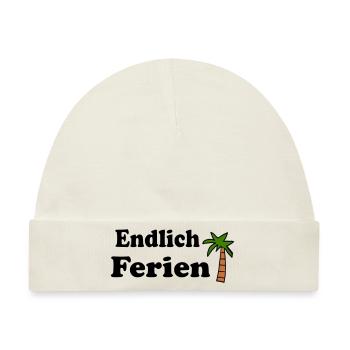 Endlich Ferien - Baby Premium Organic Mütze - Naturweiß - Vorne