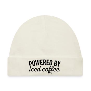 Angetrieben von Eiskaffee - Baby Premium Organic Mütze - Naturweiß - Vorne