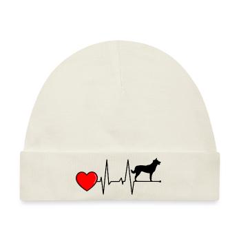 Germanischer Karelischer Bärenhund Herzschlag - Baby Premium Organic Mütze - Naturweiß - Vorne